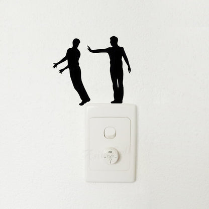 Light Switch Wall Stickers Sports Breakdancing Ballet Snowboarding Skating Stunt Bike Scooter