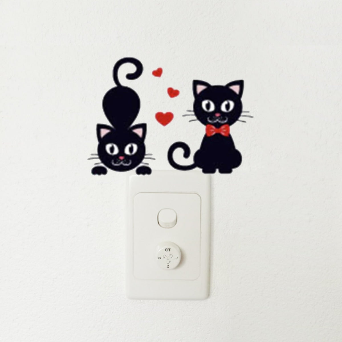 Light Switch Wall Stickers Surfing Ballet Yoga Kids Balloons Flute Kitten Cat Kittens With Bowties