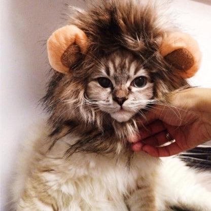 Lion Mane Costume for Cat Dog Pet Clothes Funny Cute Hat Fancy Dress