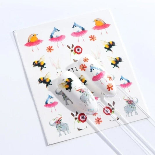 Nail Stickers Water Transfer Flamingo Animal Designs Art Slider - Stz671 Sheet