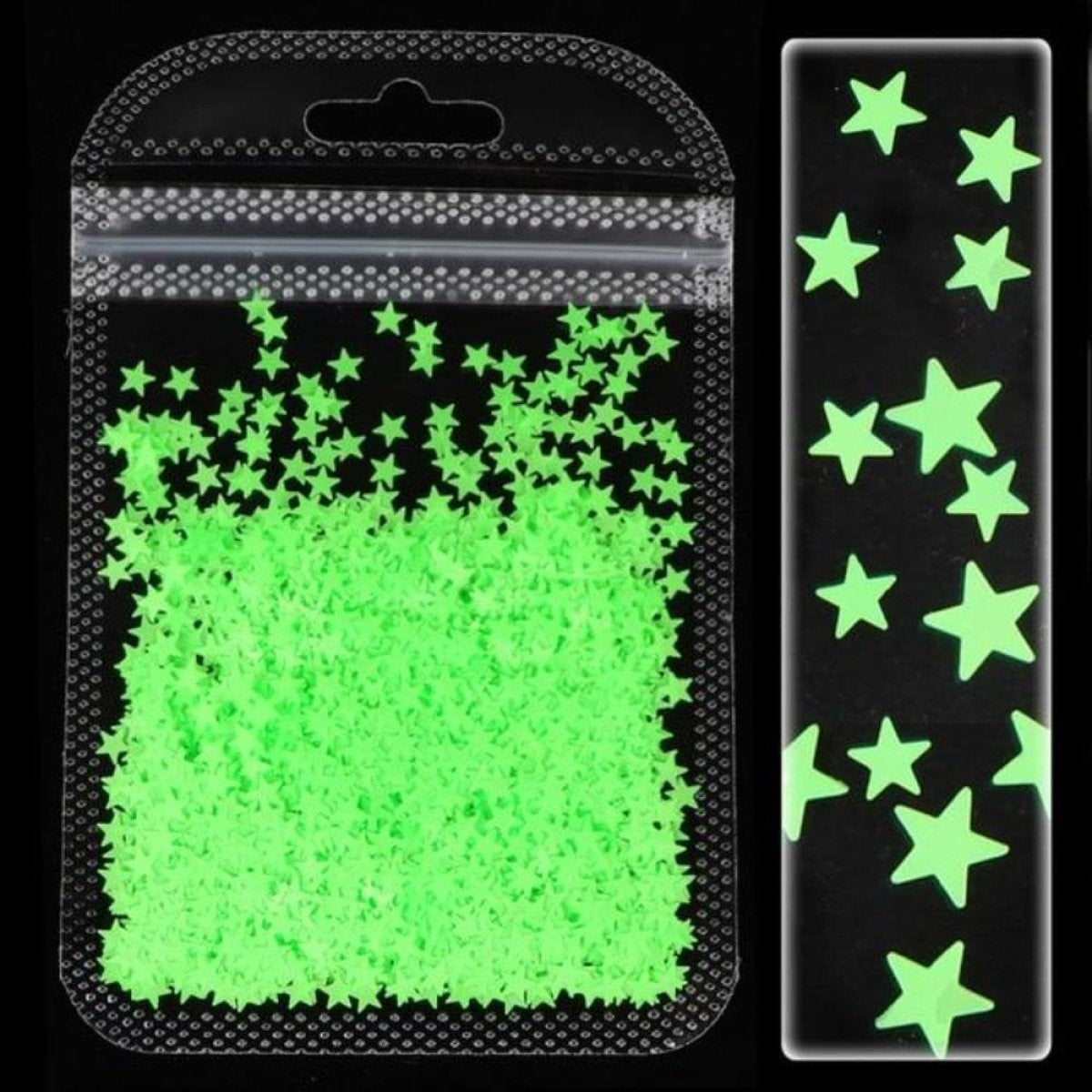 Neon Nail Art Glitter Fluorescent Star Sequins Flakes Shining Acrylic Gel Nails Green -