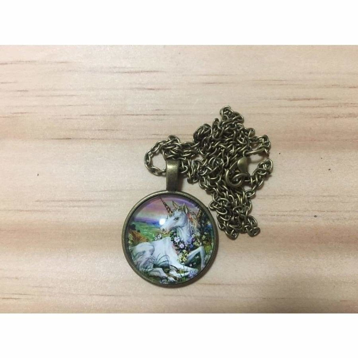 OM Hindu Symbol Necklace Spiritual Mandala Glass Gem Hollow Moon Pendant Choker | Asia Sell  -  M Gold Unicorn