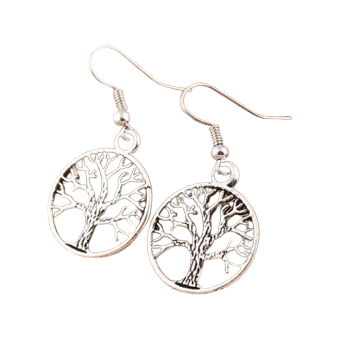 Peace Tree Of Life Bohemian Dangle Earrings Jewellery Silver Colour Ear Drop