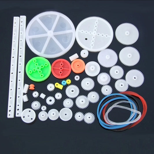Plastic Gear Set Single-Layer Gears Double-Layer Crown Main Shaft Worm Pulleys Belts Racks Kits -