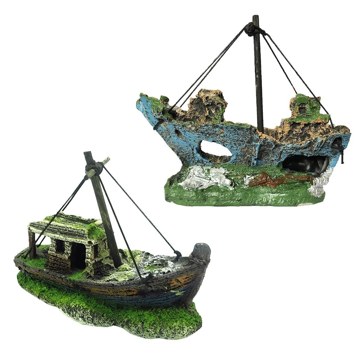 Fish Tank Decoration Artificial Landscape Aquarium Pirate Ship Wreck Ship Decor Resin Boat Ornament