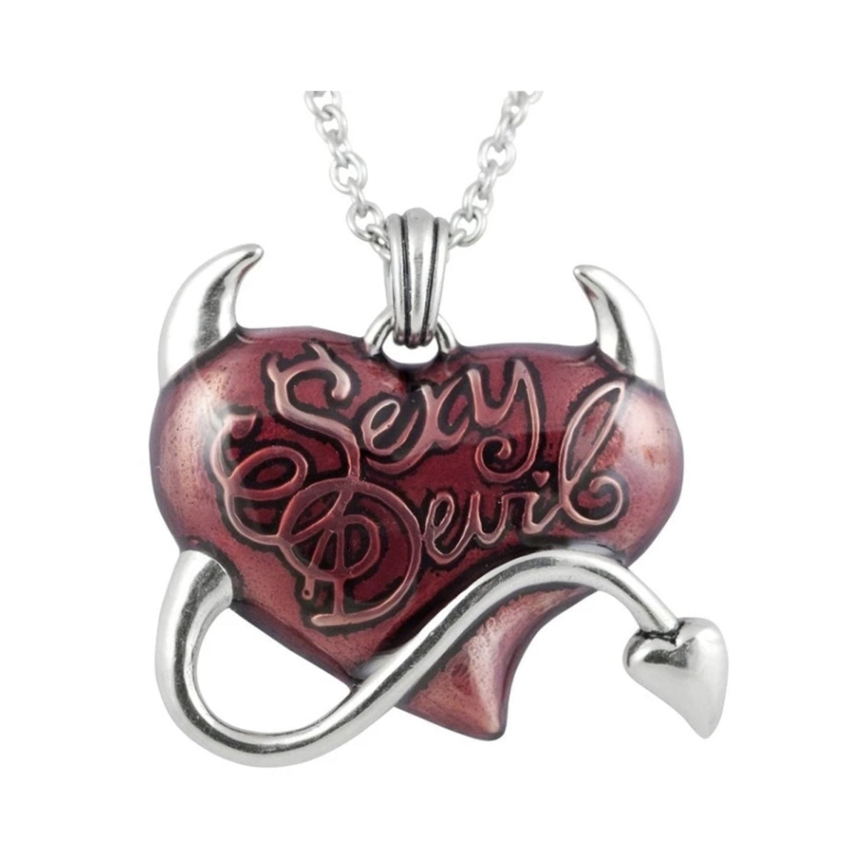 Retro Hip-Hop Gothic Creative Devil Heart Pendant Necklace Mens Womens Punk Party Necklaces
