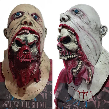 Scary Latex Face Zombie Mask Adult Size Bloody Halloween Prop Costume Dark/Light