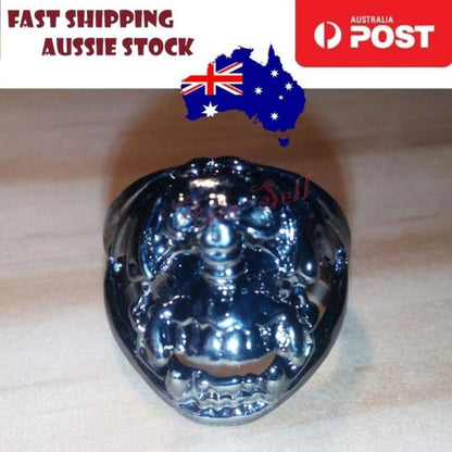 Skull Ring Rings Gold Black Silver Size 6 7 8 9 10 11 | Asia Sell  -  Silver Size 9 (code A)