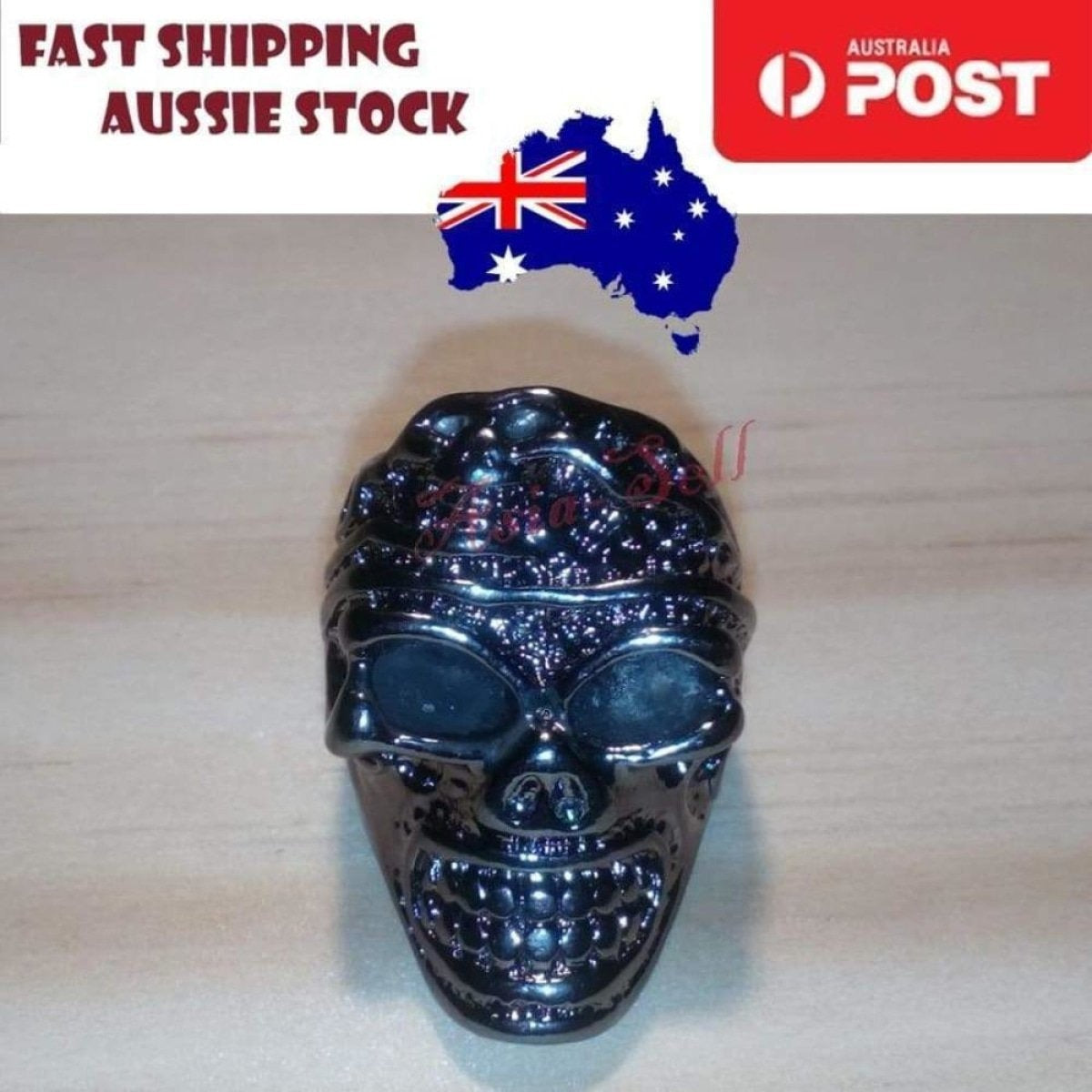 Skull Ring Rings Gold Black Silver Size 6 7 8 9 10 11 | Asia Sell  -  Black Size 9 (code AB)
