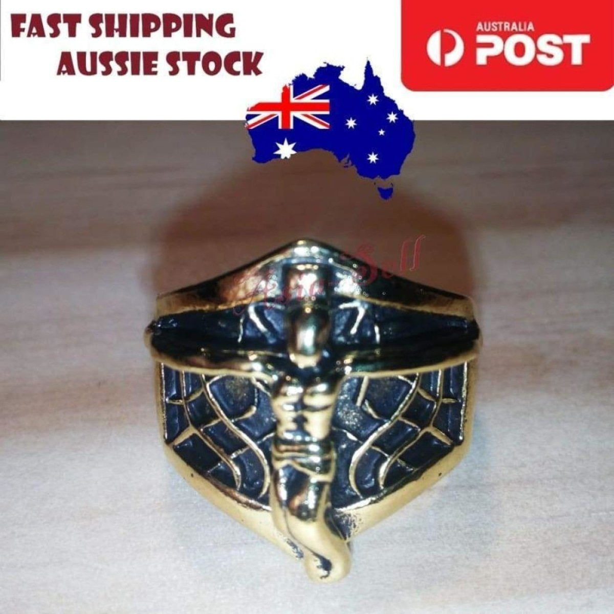 Skull Ring Rings Gold Black Silver Size 6 7 8 9 10 11 | Asia Sell  -  Gold Size 11 (code AF)