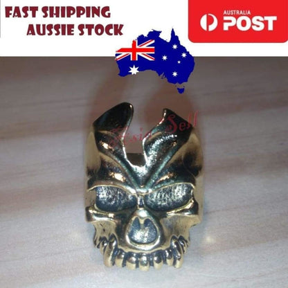 Skull Ring Rings Gold Black Silver Size 6 7 8 9 10 11 | Asia Sell  -  Gold Size 10 (code AI)