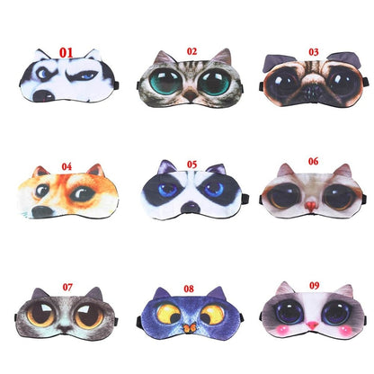 Sleep Mask Eye Mask Cover Shade Cat Sleeping Womens Mens Soft Portable Travel | Asia Sell | Dog