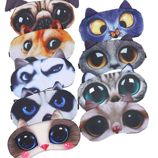 Sleep Mask Eye Mask Cover Shade Cat Sleeping Womens Mens Soft Portable Travel | Asia Sell | Dog 1