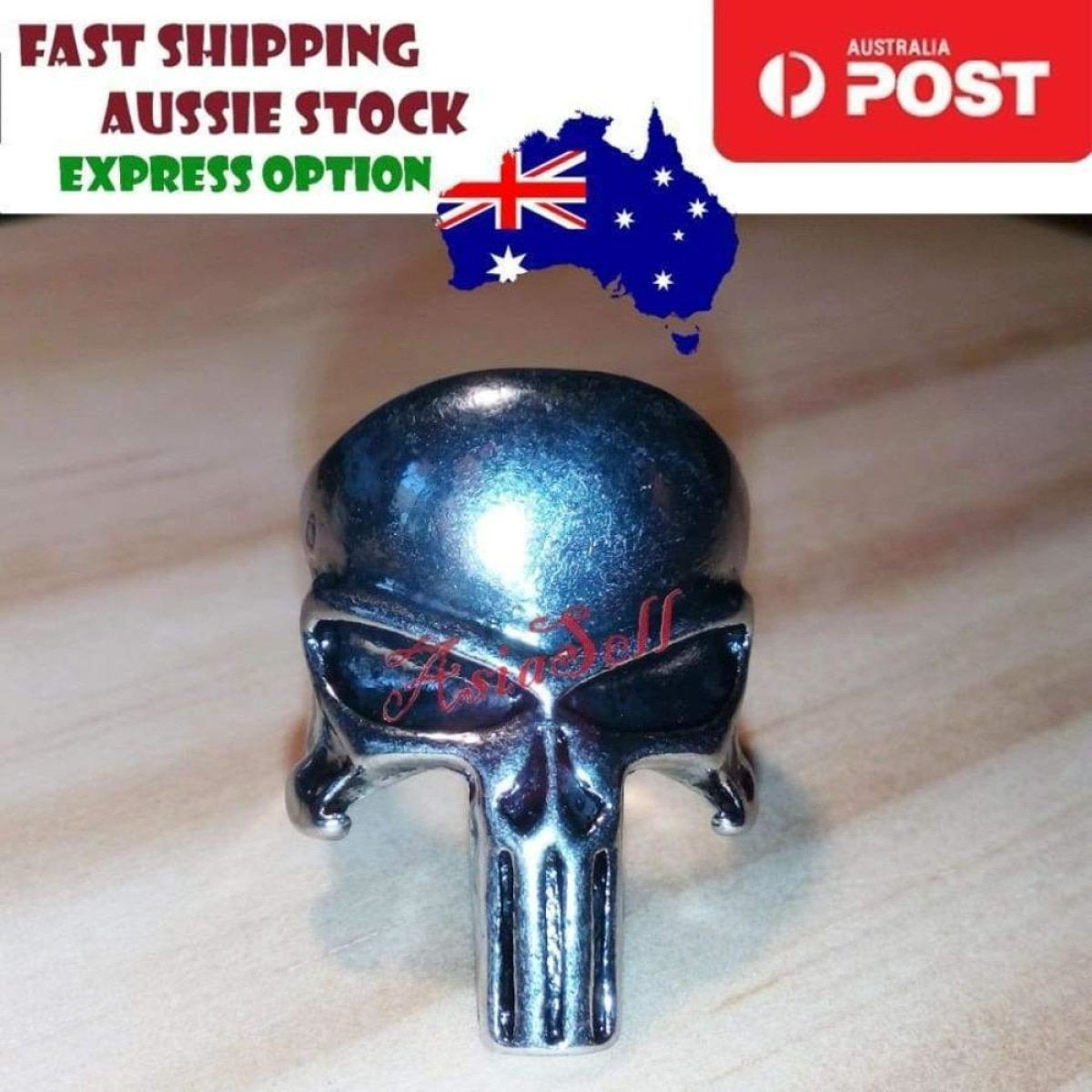 Stainless Steel Skull Ring Head Evil Ring Rings Black Silver Gold Silver Biker | Asia Sell  -  Type 1 Size 10 U.S. 62mm