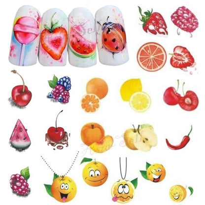 1 Sheet Strawberry Summer Fruit Stickers For Nails Nail Manicure Art