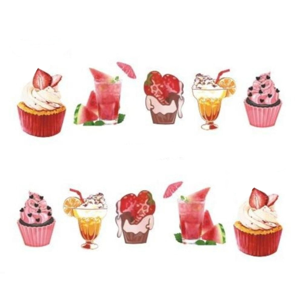 Strawberry Summer Cake & Fruit Stickers For Nails Nail Manicure Art Stz-474 - Sheet