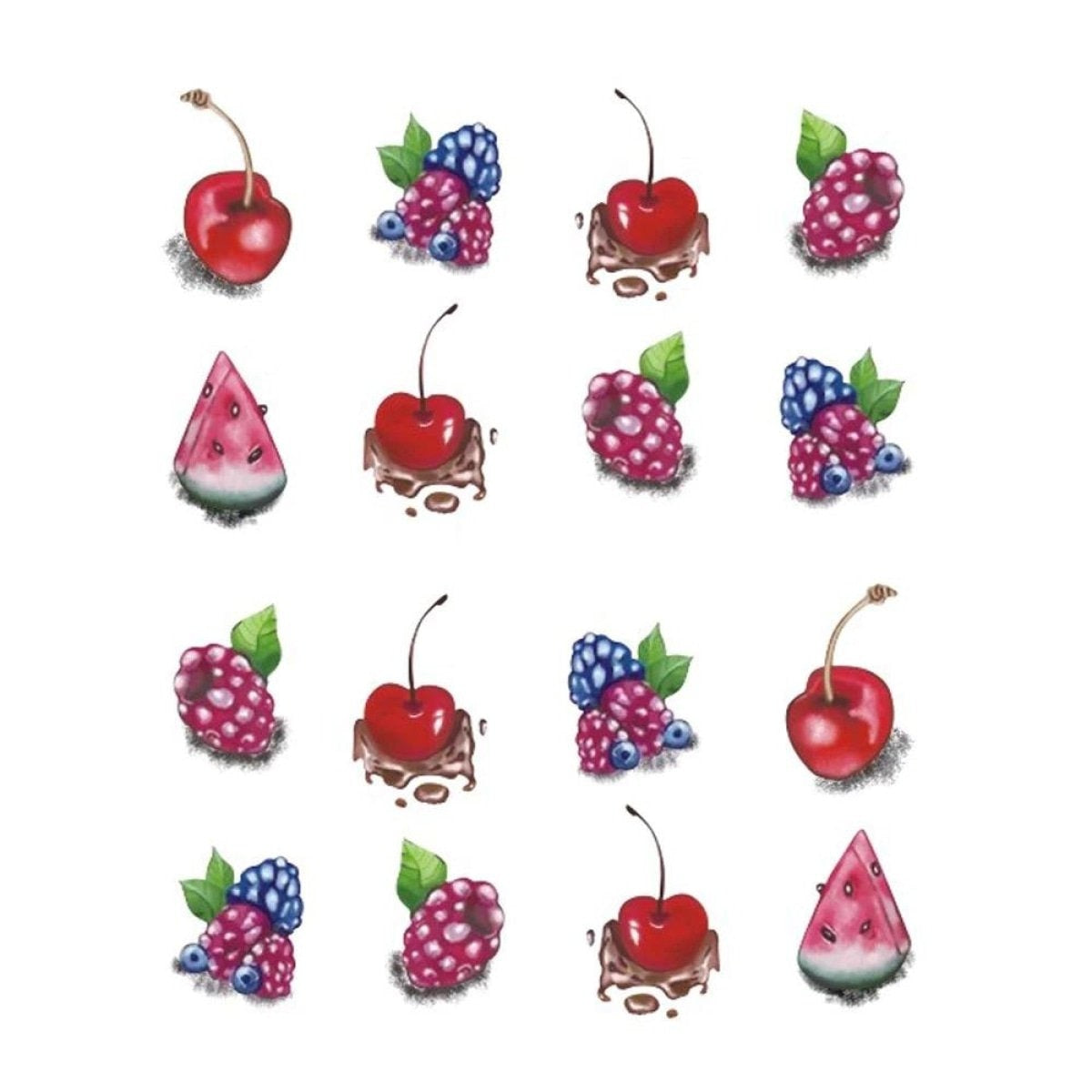 Strawberry Summer Cake & Fruit Stickers For Nails Nail Manicure Art Stz-491 - Sheet