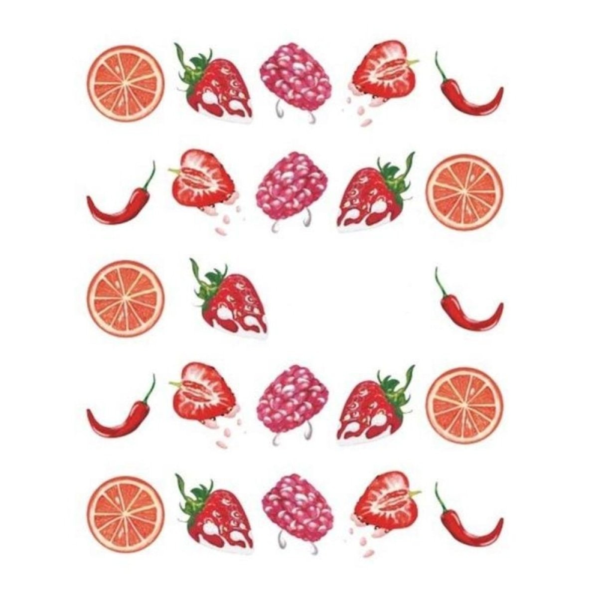 Strawberry Summer Cake & Fruit Stickers For Nails Nail Manicure Art Stz-494 - Sheet