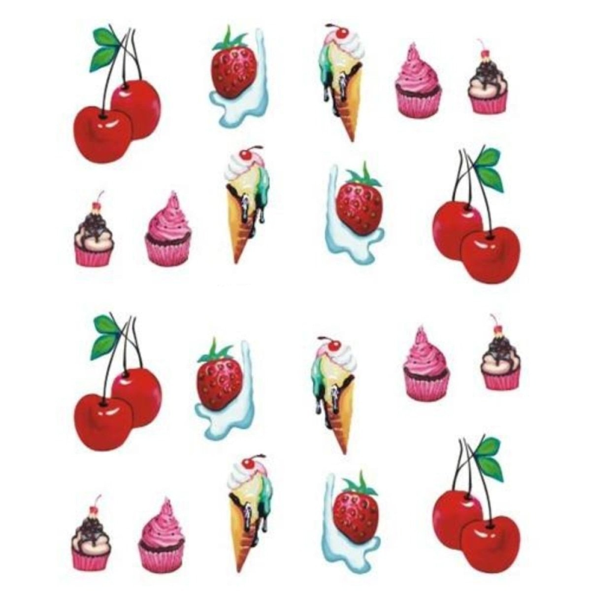 Strawberry Summer Cake & Fruit Stickers For Nails Nail Manicure Art Stz-496 - Sheet
