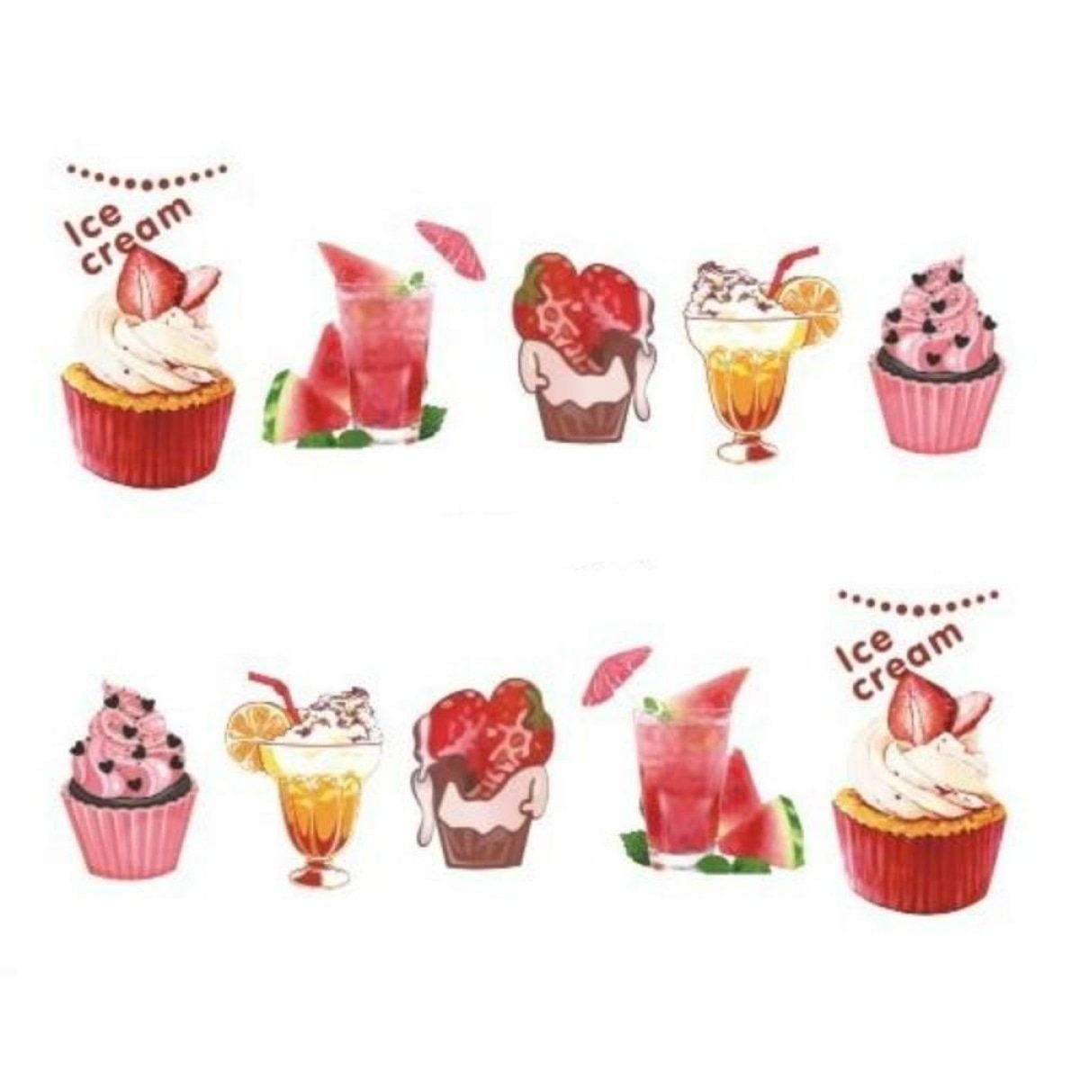 Strawberry Summer Cake & Fruit Stickers For Nails Nail Manicure Art - Stz-474 Sheet