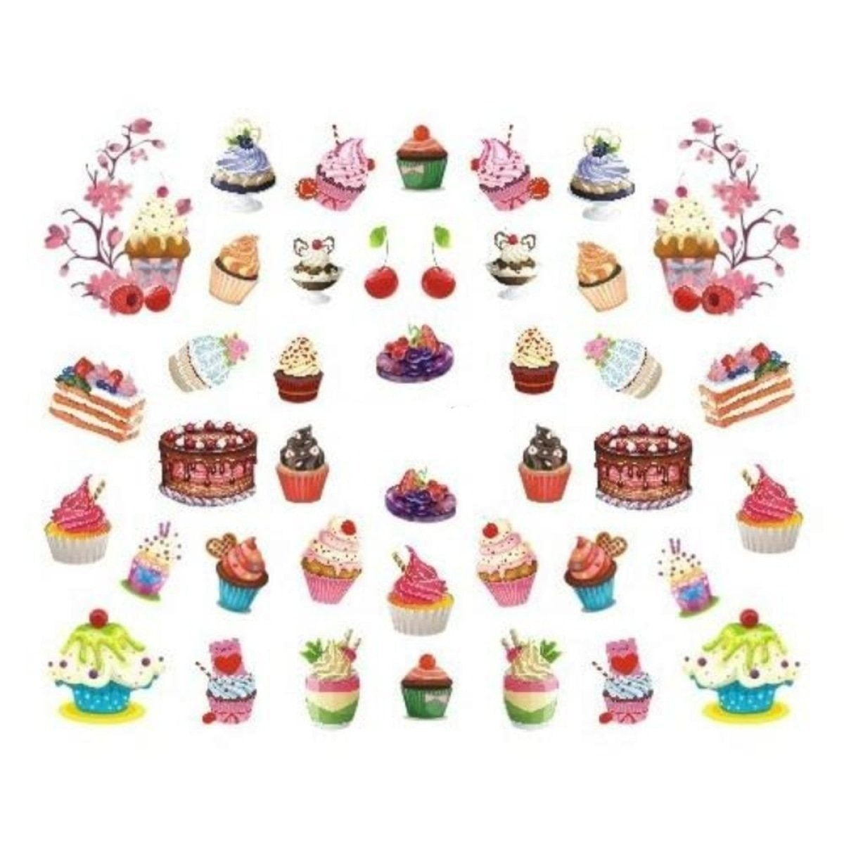 Strawberry Summer Cake & Fruit Stickers For Nails Nail Manicure Art - Stz-477 Sheet
