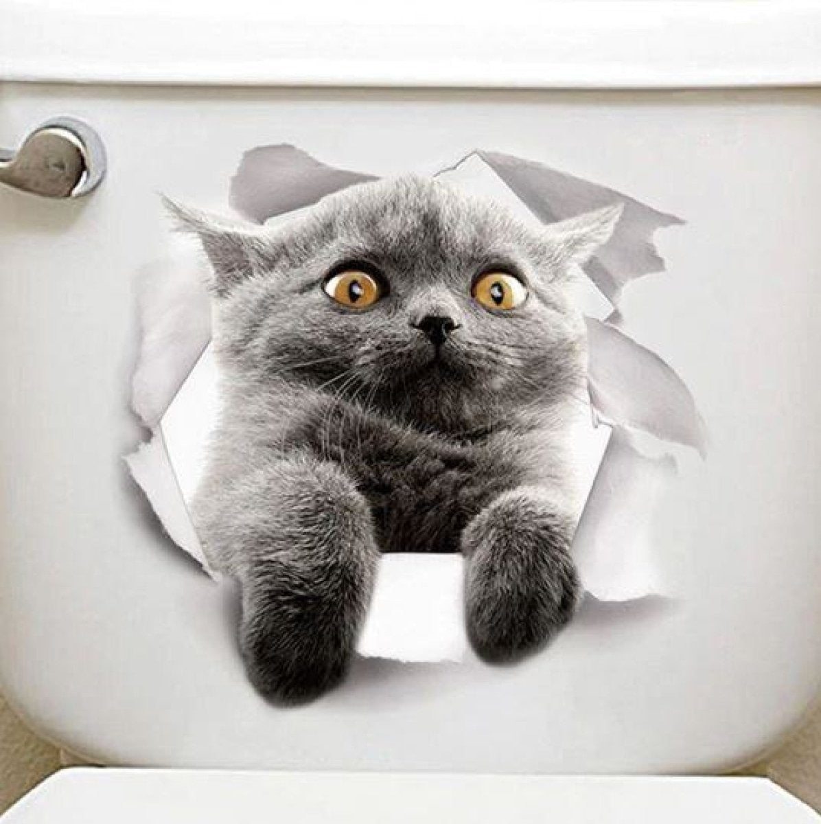 Toilet Seat Lid Sticker Cat Dog Kitten Bathroom Decals Tiles Cats Dogs Stickers 8