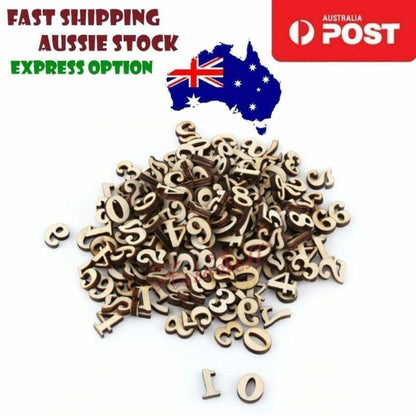 Wooden Numbers Alphabet Letters Hearts DIY Craft Wood Lettering Scrabble Charms | Asia Sell  -  100pcs Numbers 14mm
