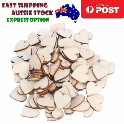 Wooden Numbers Alphabet Letters Hearts DIY Craft Wood Lettering Scrabble Charms | Asia Sell  -  100pcs Hearts 20mm
